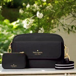💰SALE💰 Kate Spade Rosie Pebbled Leather Flap Camera Wide Strap Crossbody Bag